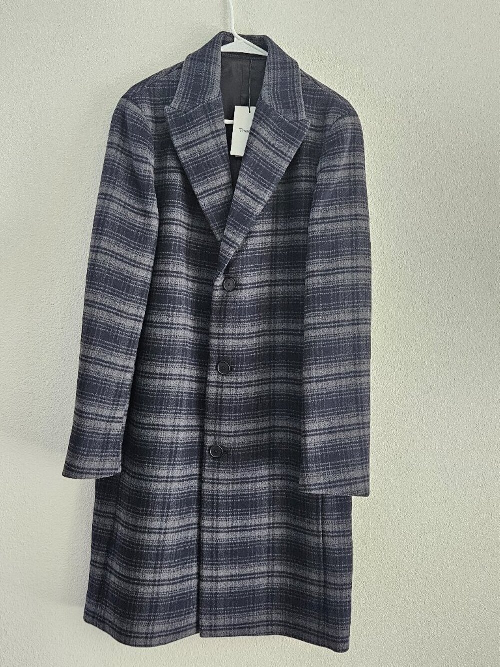 Men's Theory Baltic Wool Melton Coat Size Grey M